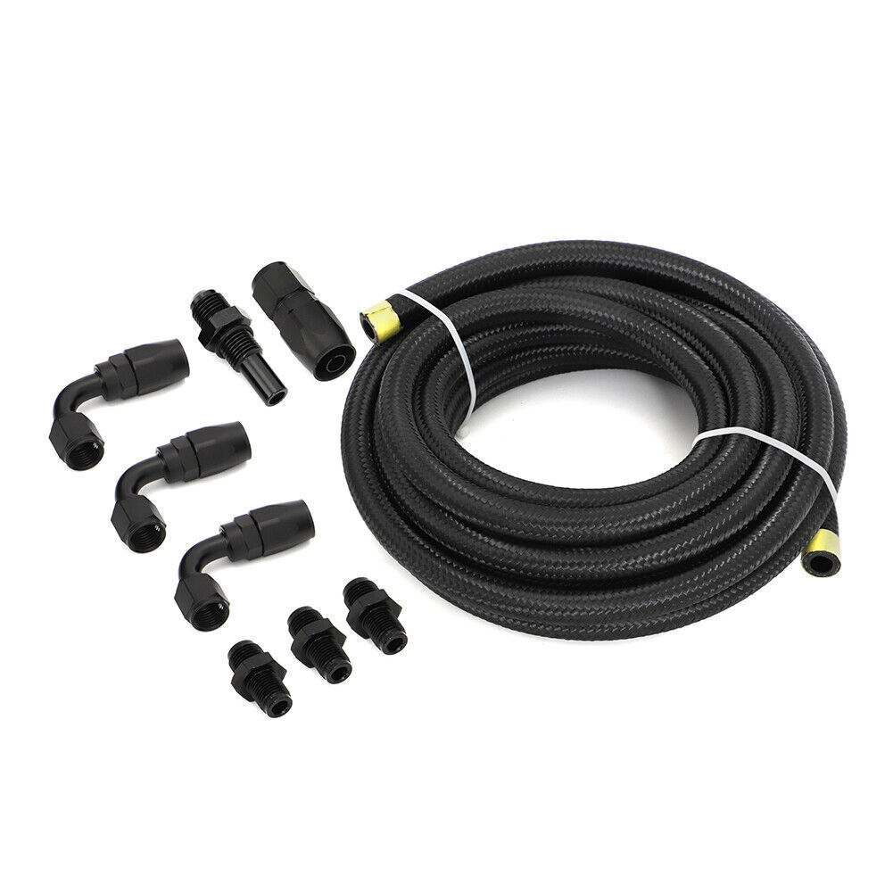 Automatic Transmission Cooler Line Kit Fit GM 4L80E 6AN Nylon Steel Braided Line