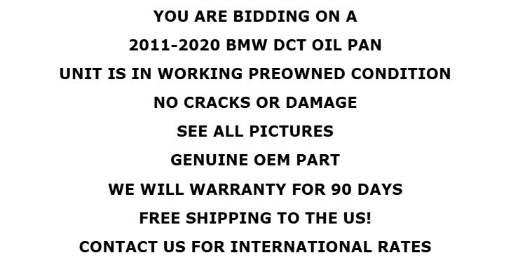 2011-2020 BMW DCT Dual Clutch Transmission Oil Pan Assembly OEM W/Warranty