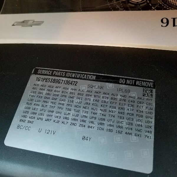 AUTOMATIC TRANSMISSION 1.4L W/ID 5CTW FITS 15-16 CRUZE 260188