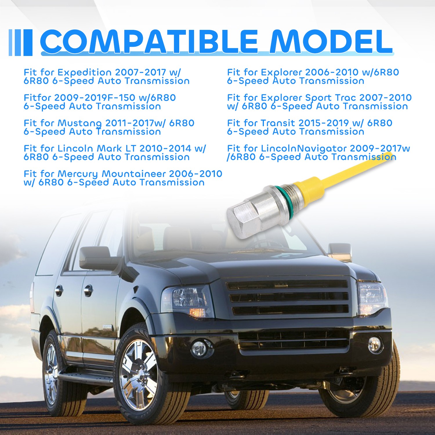 Auto Transmission Plug Indicator Dip Stick for Ford Expedition Lincoln Navigator