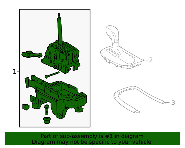 Genuine GM Automatic Transmission Shift Lever Assembly 22966995
