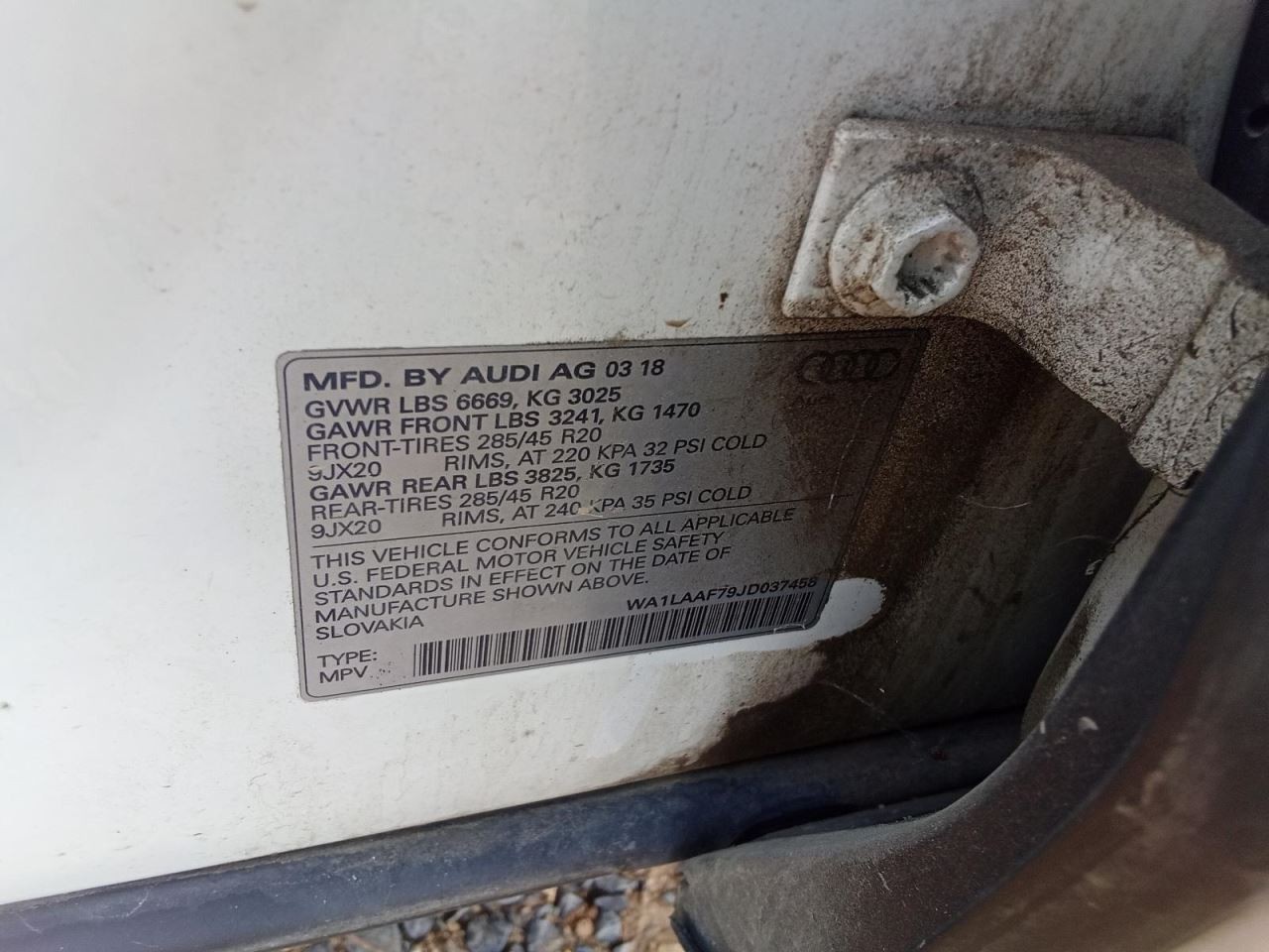 Automatic Transmission 3.0L Transmission ID Sup Fits 17-19 AUDI Q7 797384