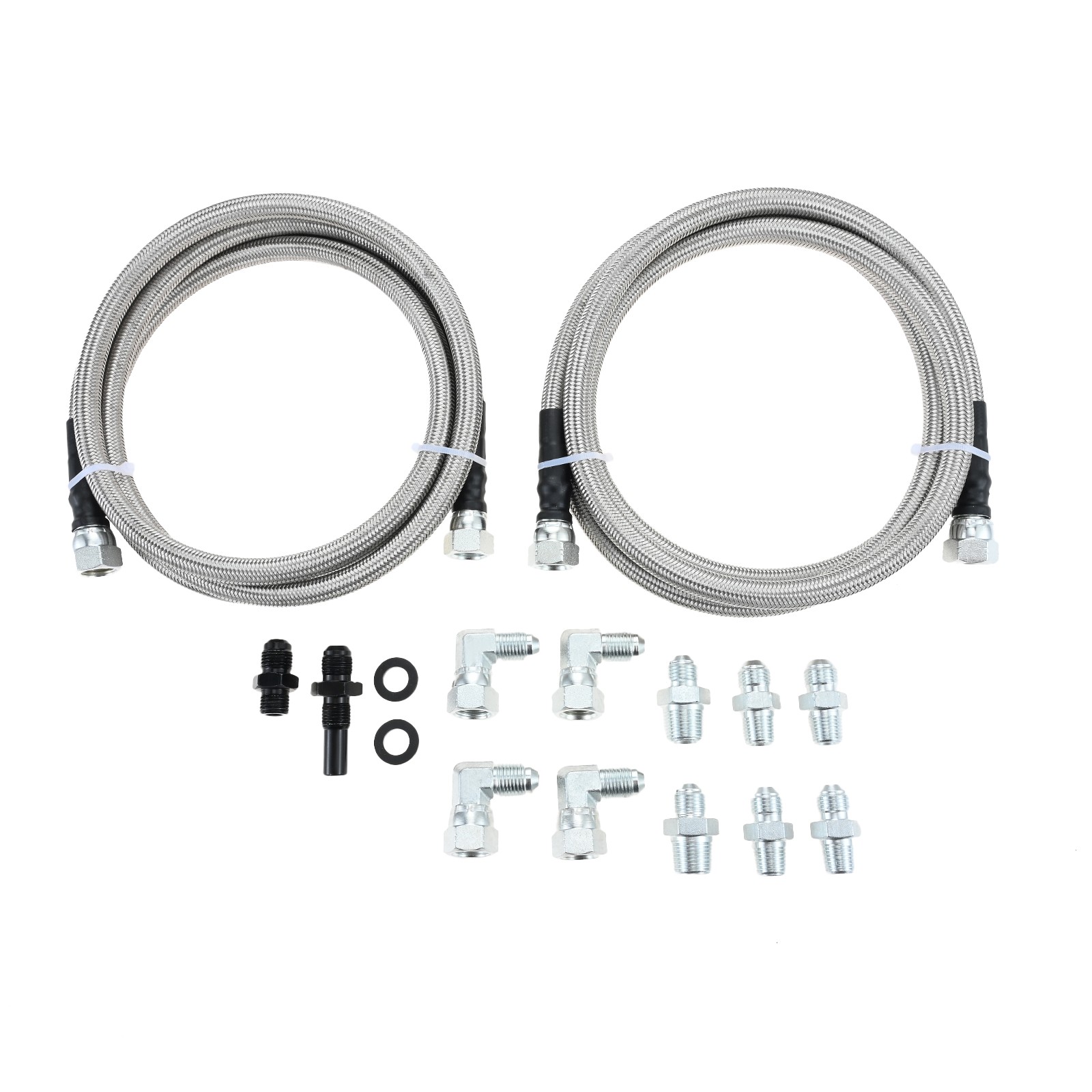 70 inch & 3/8″ I.D. Stainless Steel Braided Hoses for GM Chevy 1996-2021 4L80E