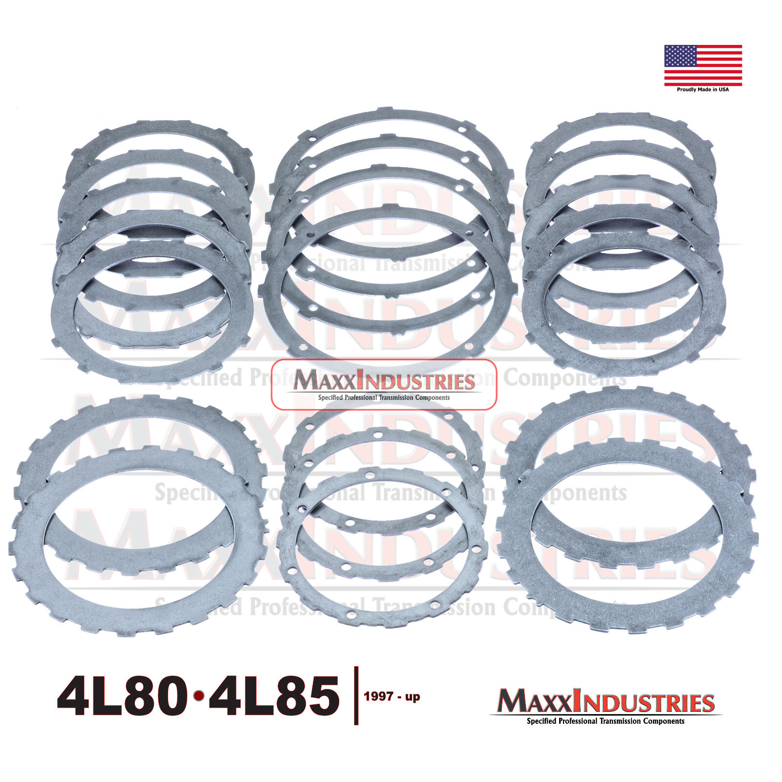 4L80E 4L85E Transmission Steel Clutch Kit OEM-Performance w/Turbulator Holes