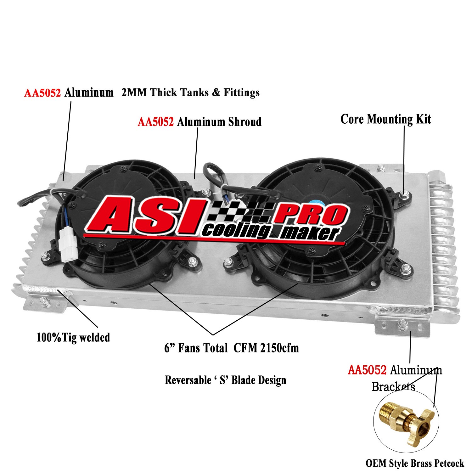 Upgraded Transmission Oil Cooler+Shroud Fans Tru-Cool 40,000 GVW For Light Truck