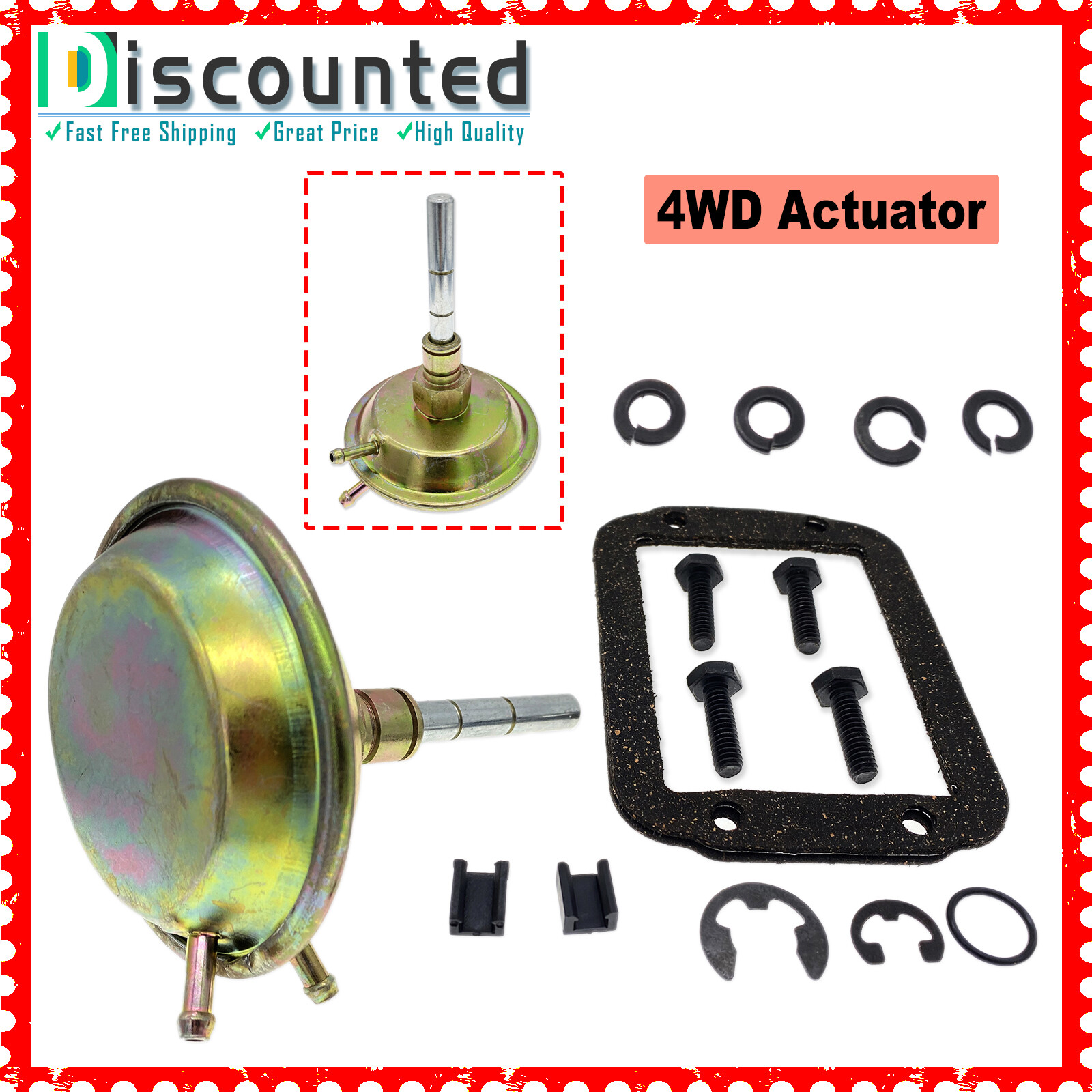 4WD Vacuum Actuator Front Axle For 1991-93 Jeep Cherokee, 1995-91 Jeep Wrangler