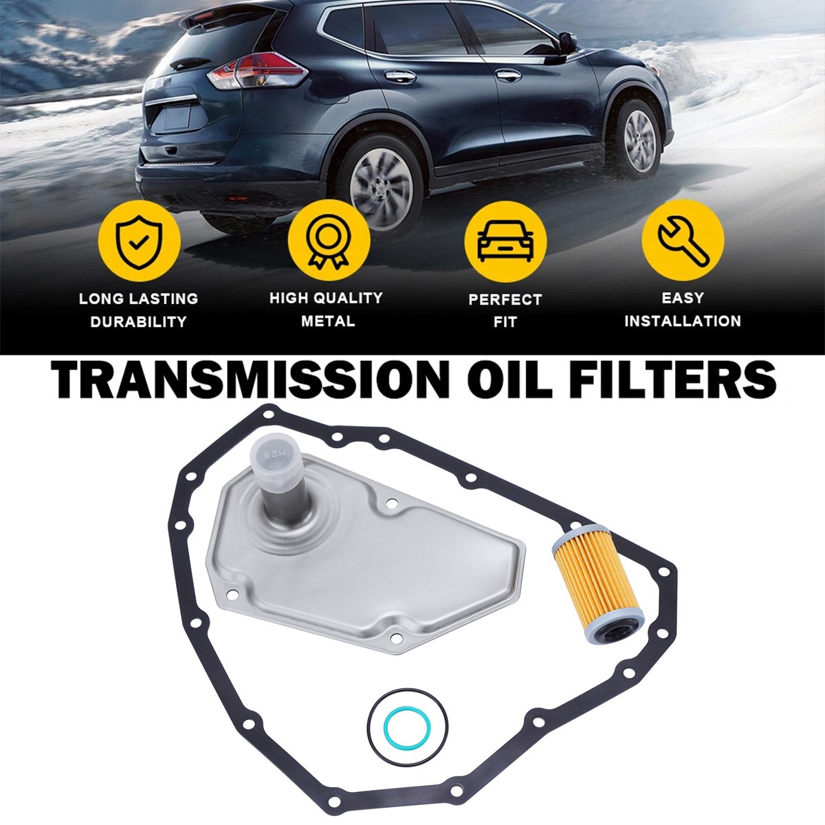 Transmission Filter & Oil Pan Gasket Kit For 12-19 Nissan Sentra Versa 1.6/1.8L