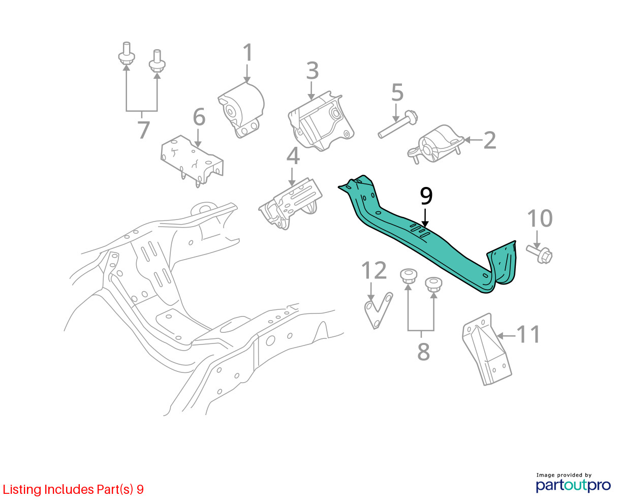 05-10 Ford F-250 F-350 4×4 Automatic Transmission Crossmember Support OEM
