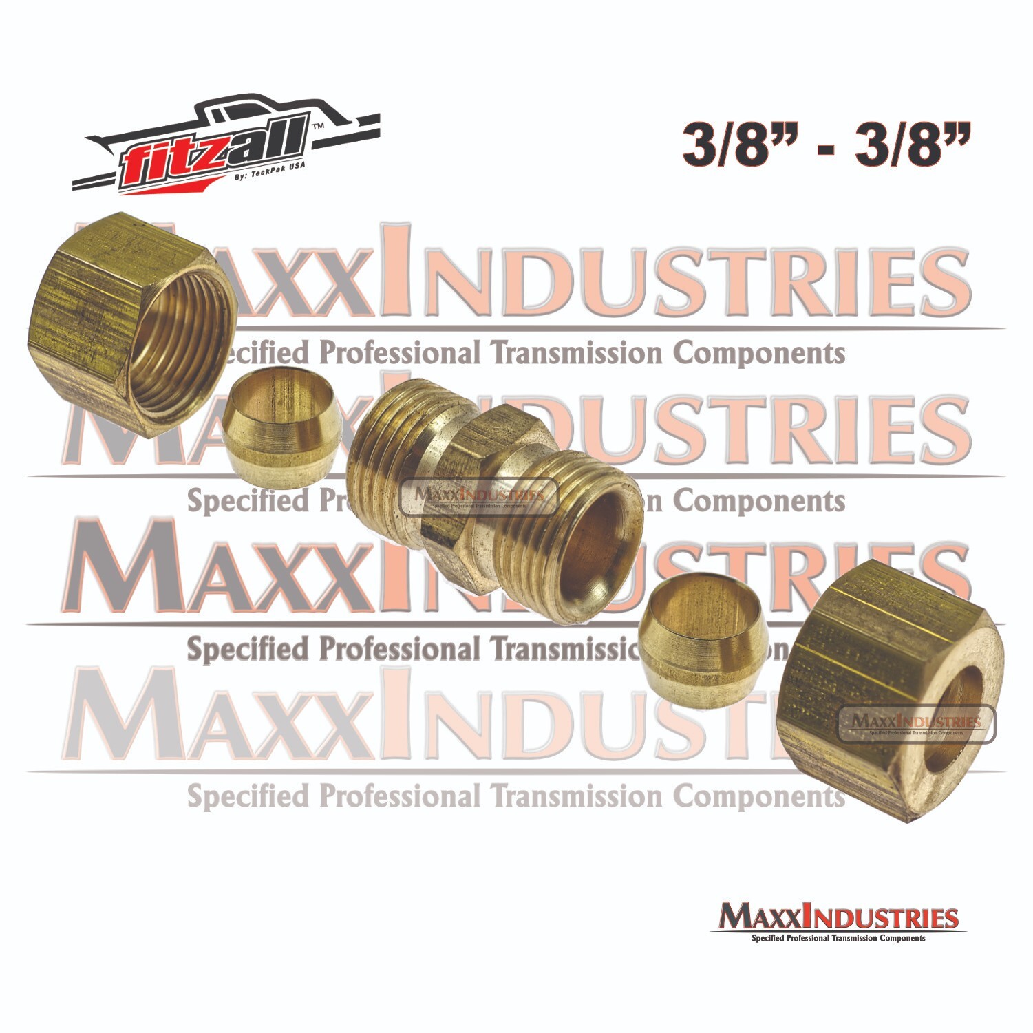 Automatic Transmission Cooler Line Fitting 3/8″ Compression Brass Union