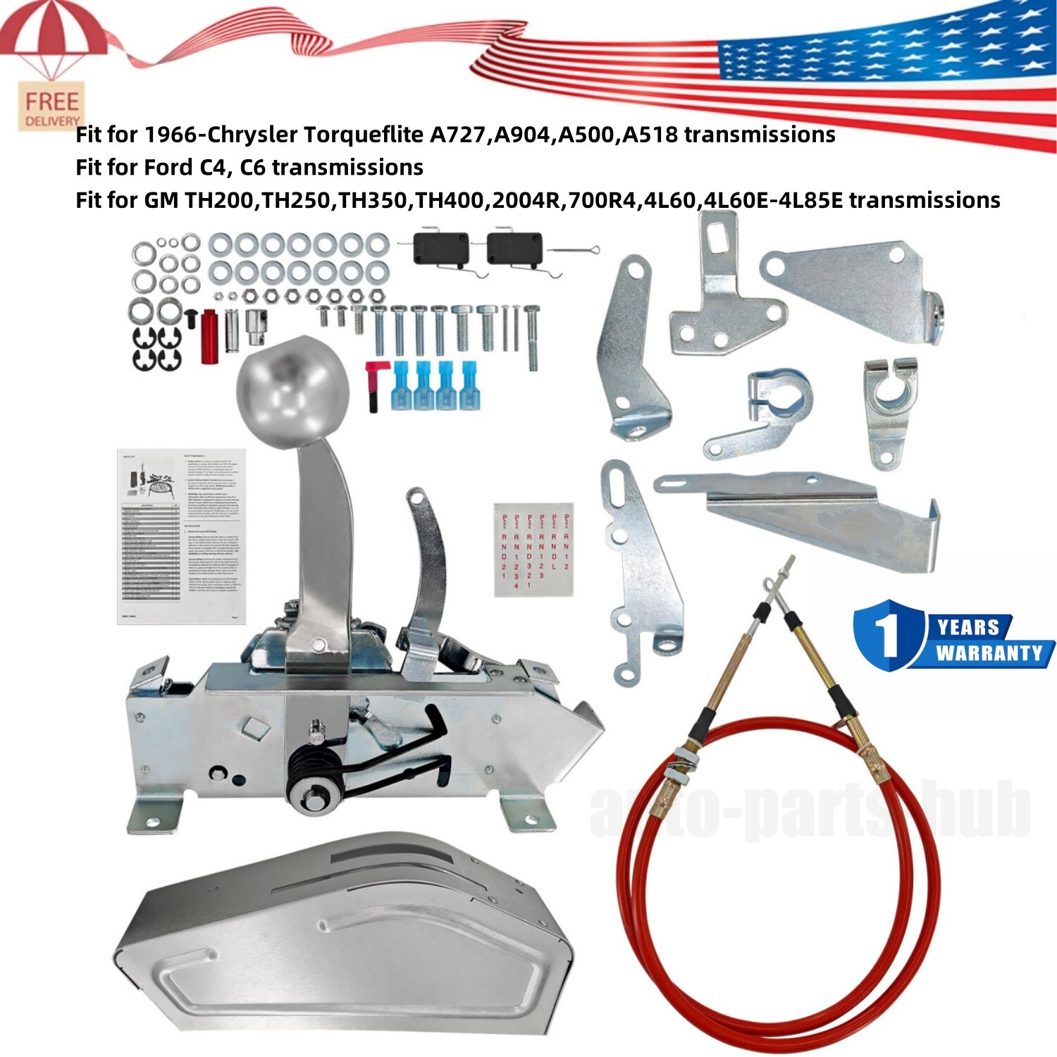 80842 FOR B&M PRO RATCHET AUTOMATIC SHIFTER FOR FORD/GM 3/4 SPEED TRANSMISSION