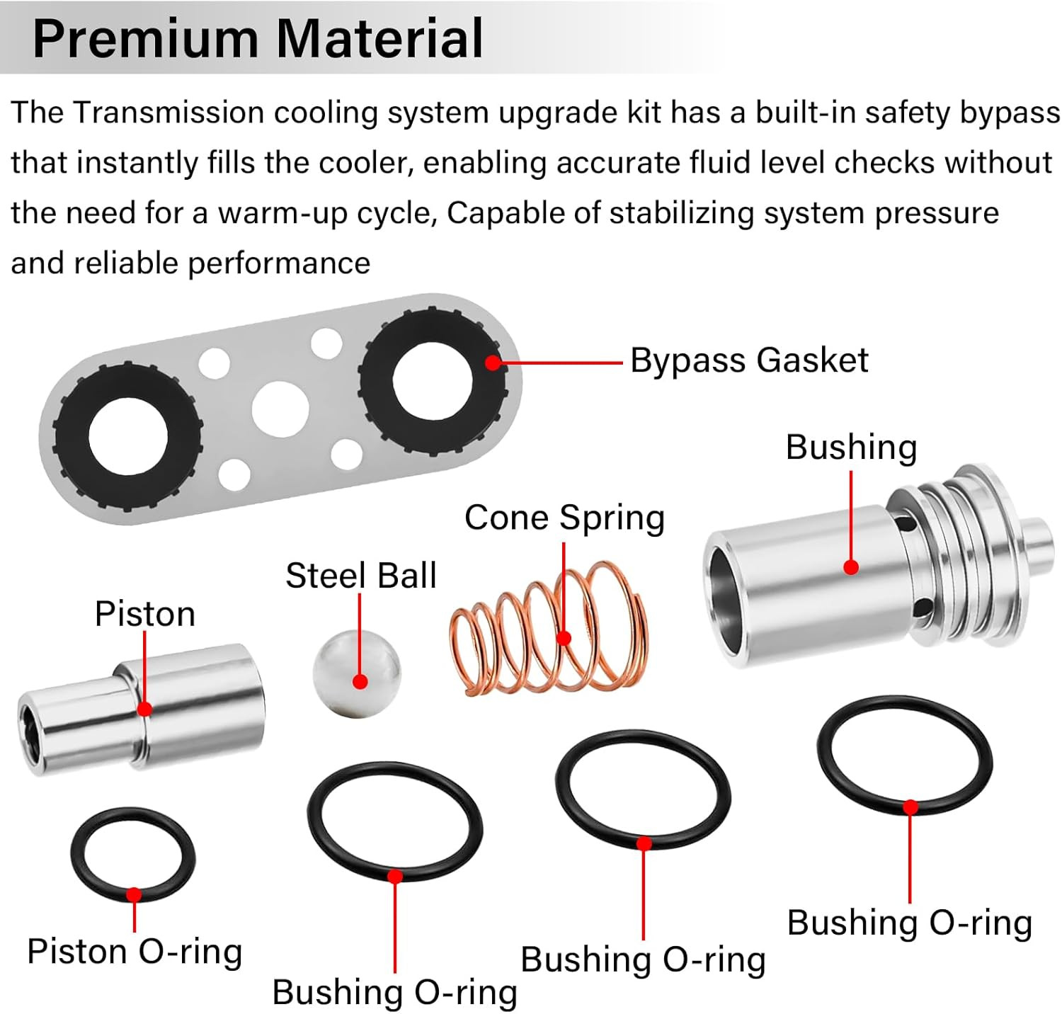 STL010 Cooler Flow Bypass Valve Kit Upgrade 6L80 6L90 8L90 with Bypass Gasket