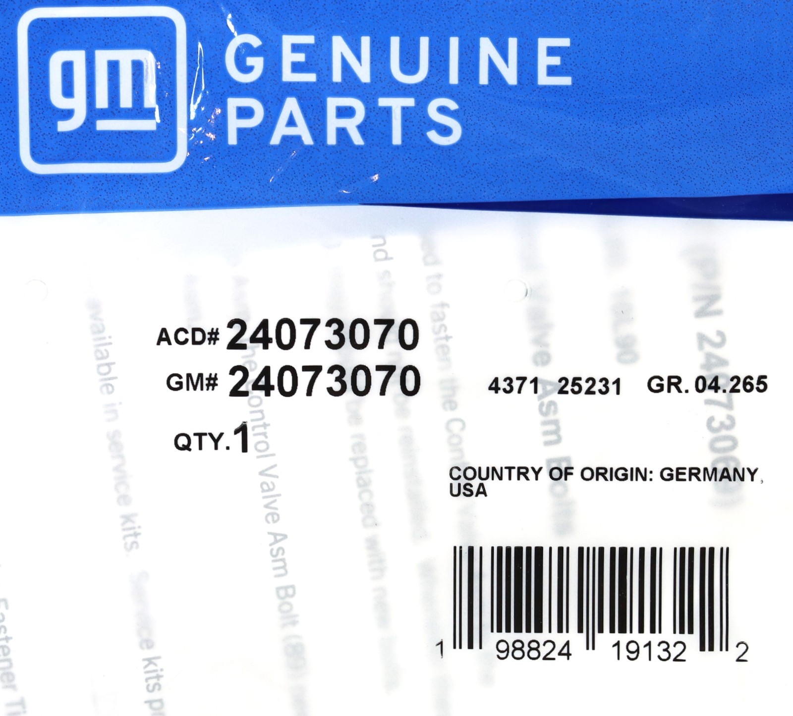 10L60 10L80 10L90 10-Speed Valve Body Fuel Filter Bolt Kit Genuine GM 24073070