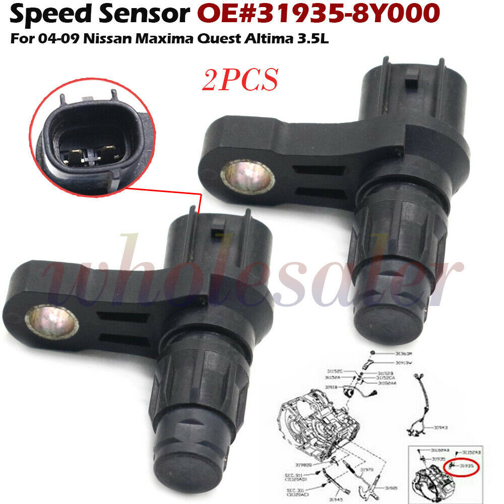 2x New Transmission Input Speed Sensor 31935-8Y000 For Nissan Altima 3.5L 04-09