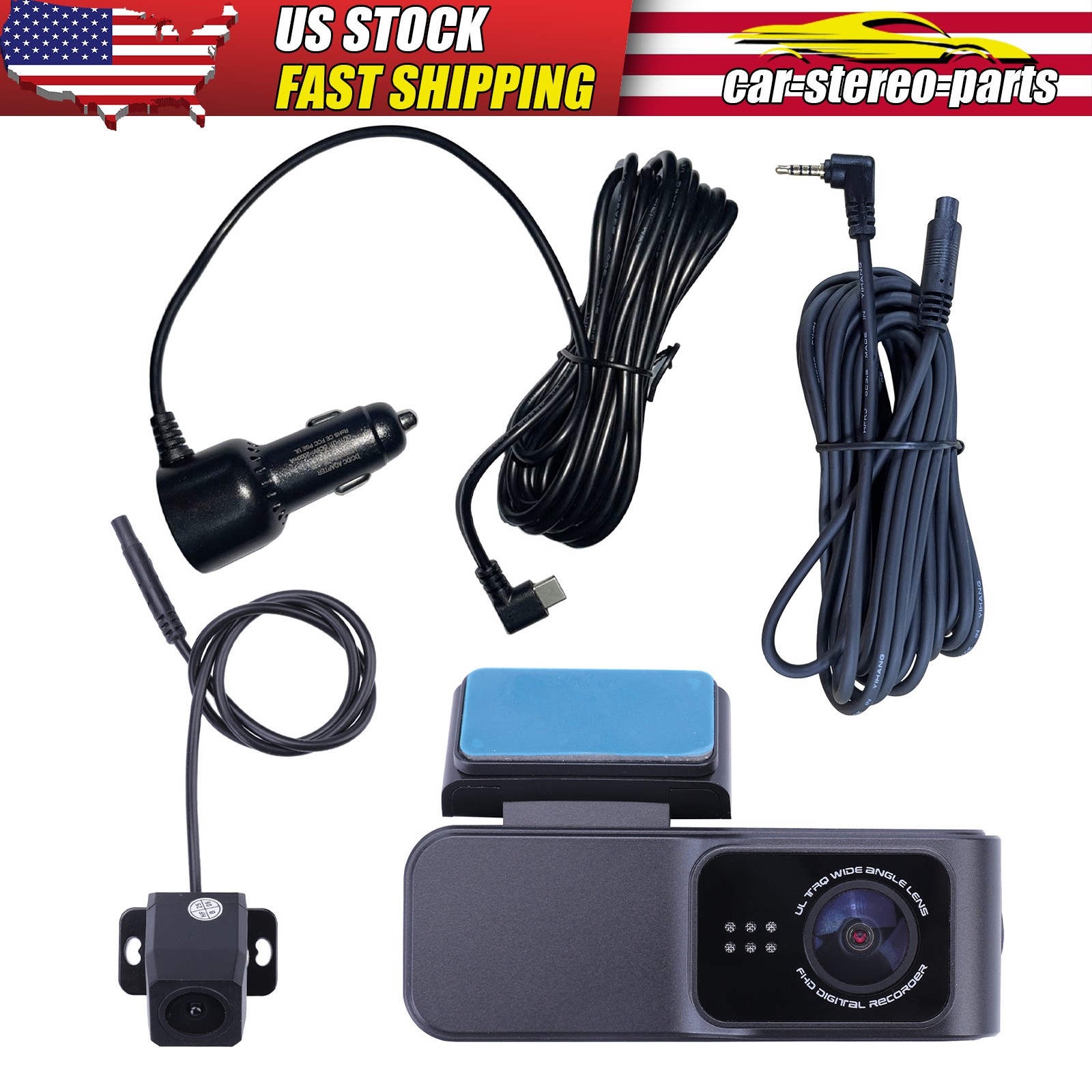 Dash Cam Front 2K Dash Camera for Cars Dashcam 2.4G WiFi APP Control 64G TF Card