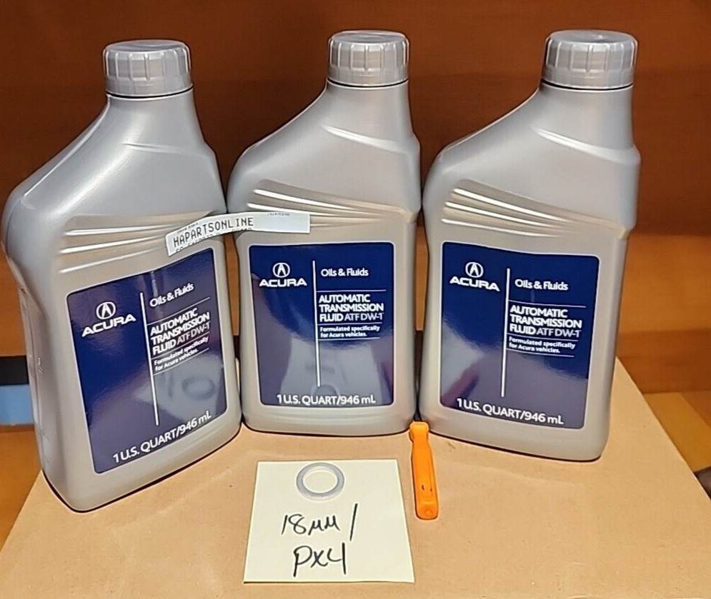 3 QTS ATF DW-1 W/DRAIN PLUG WASHER HONDA ACURA OEM TRANSMISSION FLUID 08200-9008