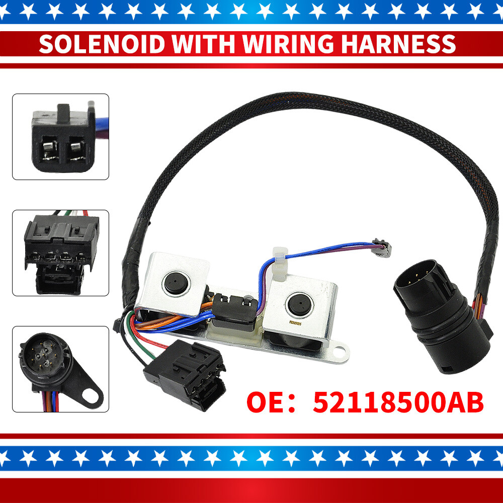 A500 A518 TCC Lock Up Overdrive Solenoid w/ Harness 42RE 44RE 46RE 47RE 2000-Up