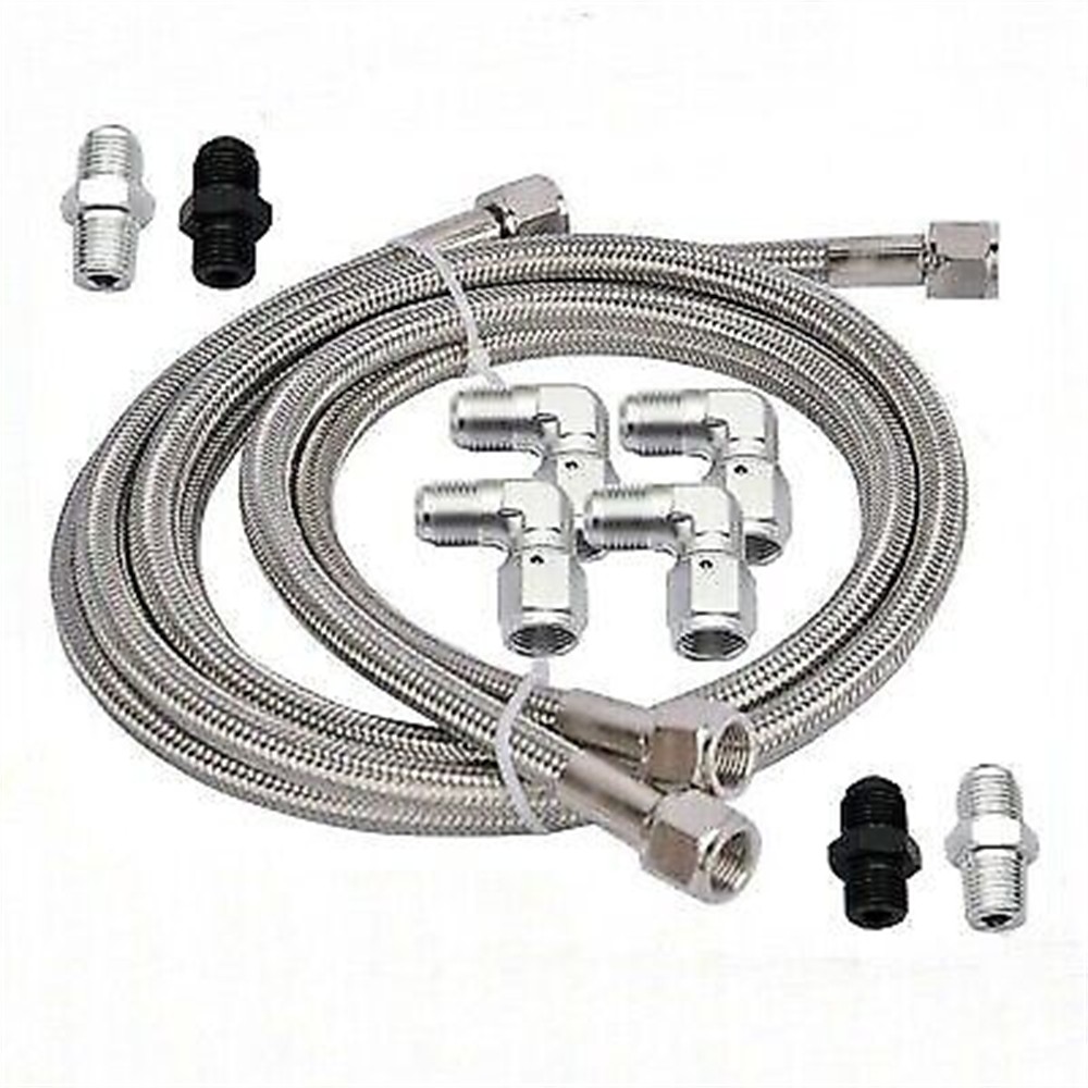 For GM 4L60E 4L65E Automatic Transmission to Radiator Lines Hose -6AN SS Braided