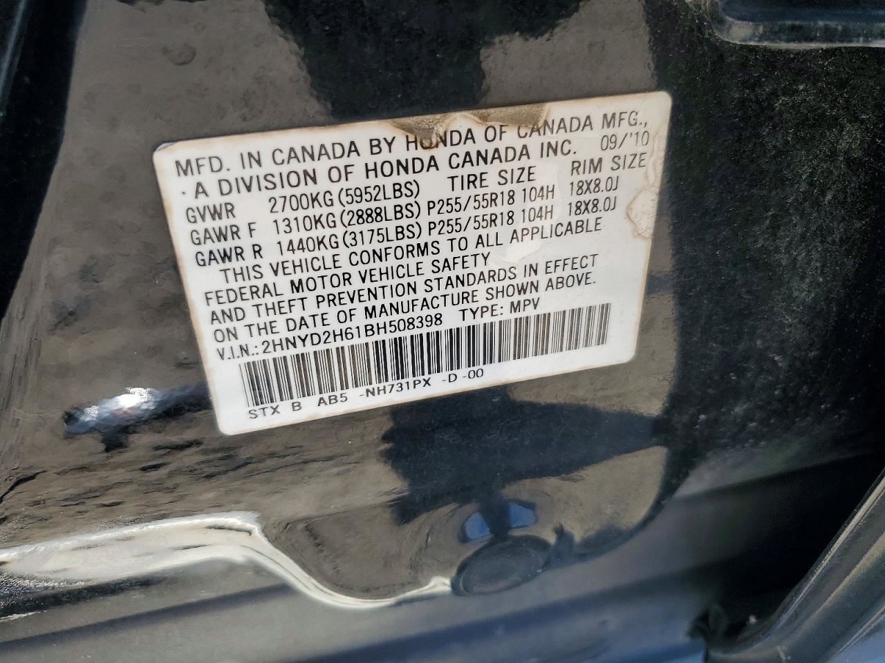 Automatic Transmission 3.7L Fits 10-13 MDX 3911915