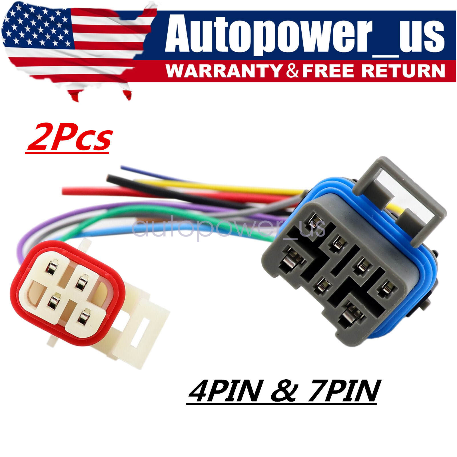 2Pcs For 2003 GMC Yukon XL 1500 Neutral Safety Switch Connector 7PIN & 4PIN