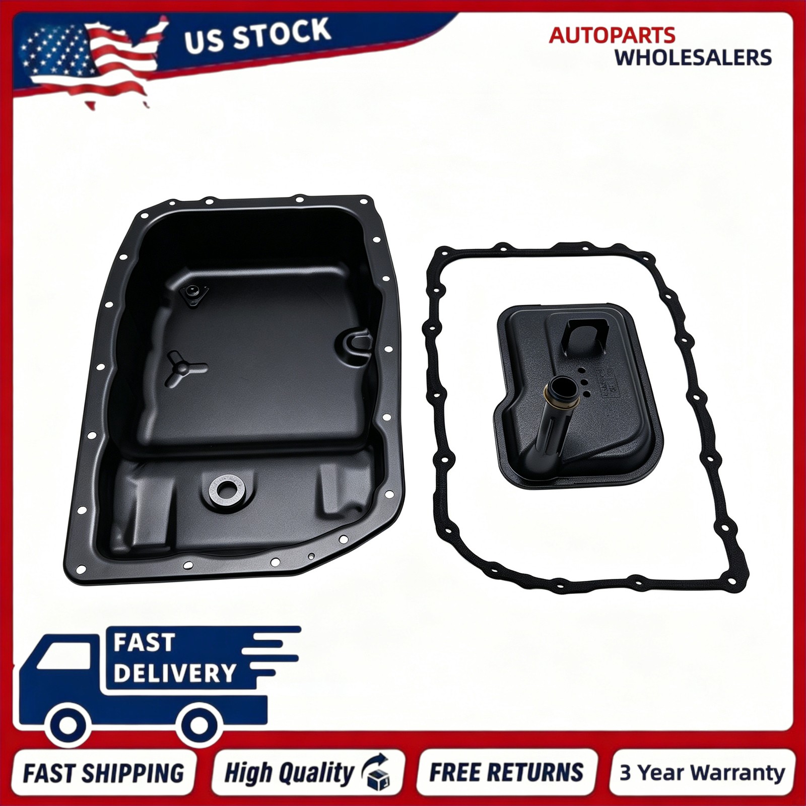 6L80 NEW Transmission Oil Pan＆Filter W/Gasket Kit Fits 06-19 Chevy GMC Cadillac