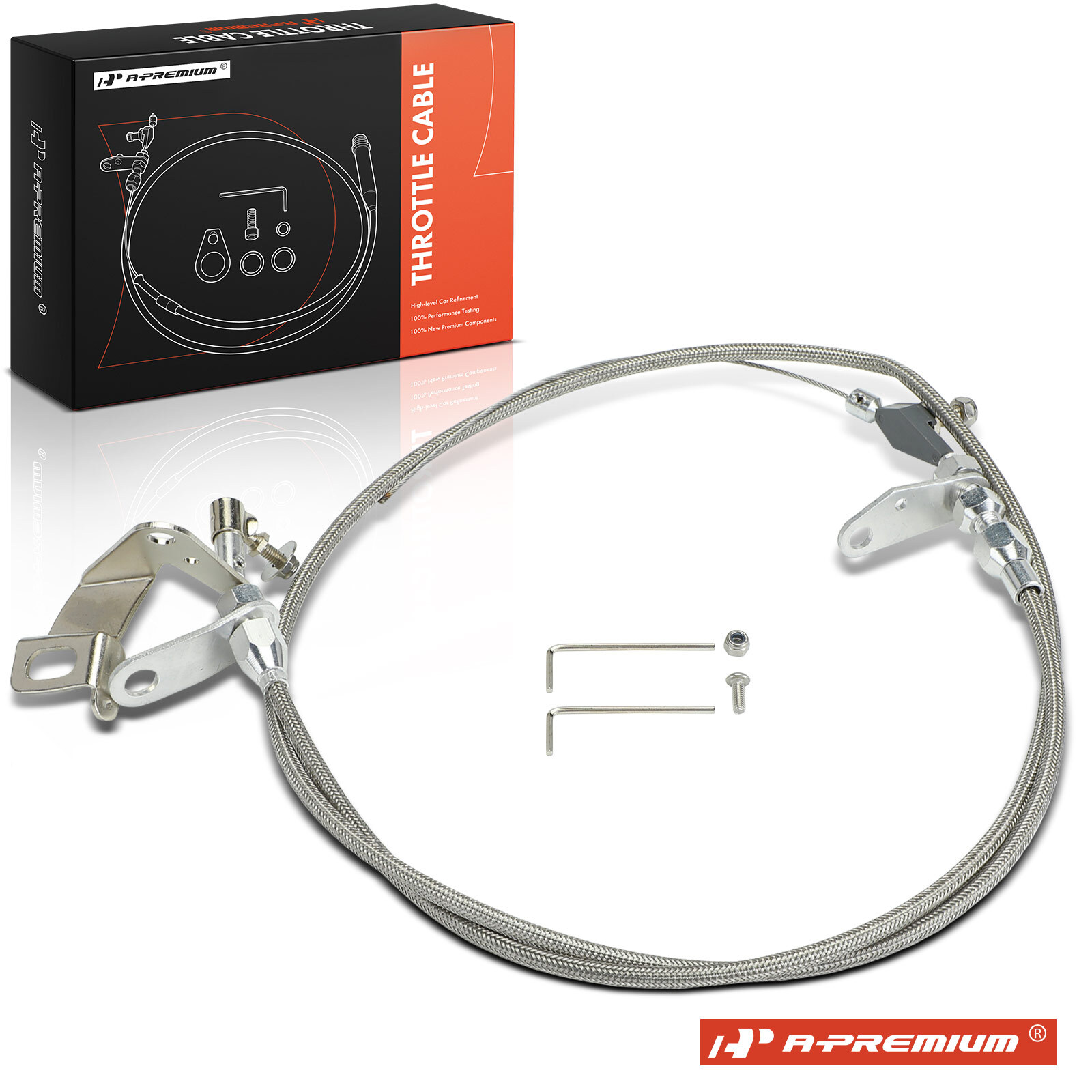 A-Premium New 46.06″ Braided Stainless Steel Kickdown Cable for Mopar 727 Trans