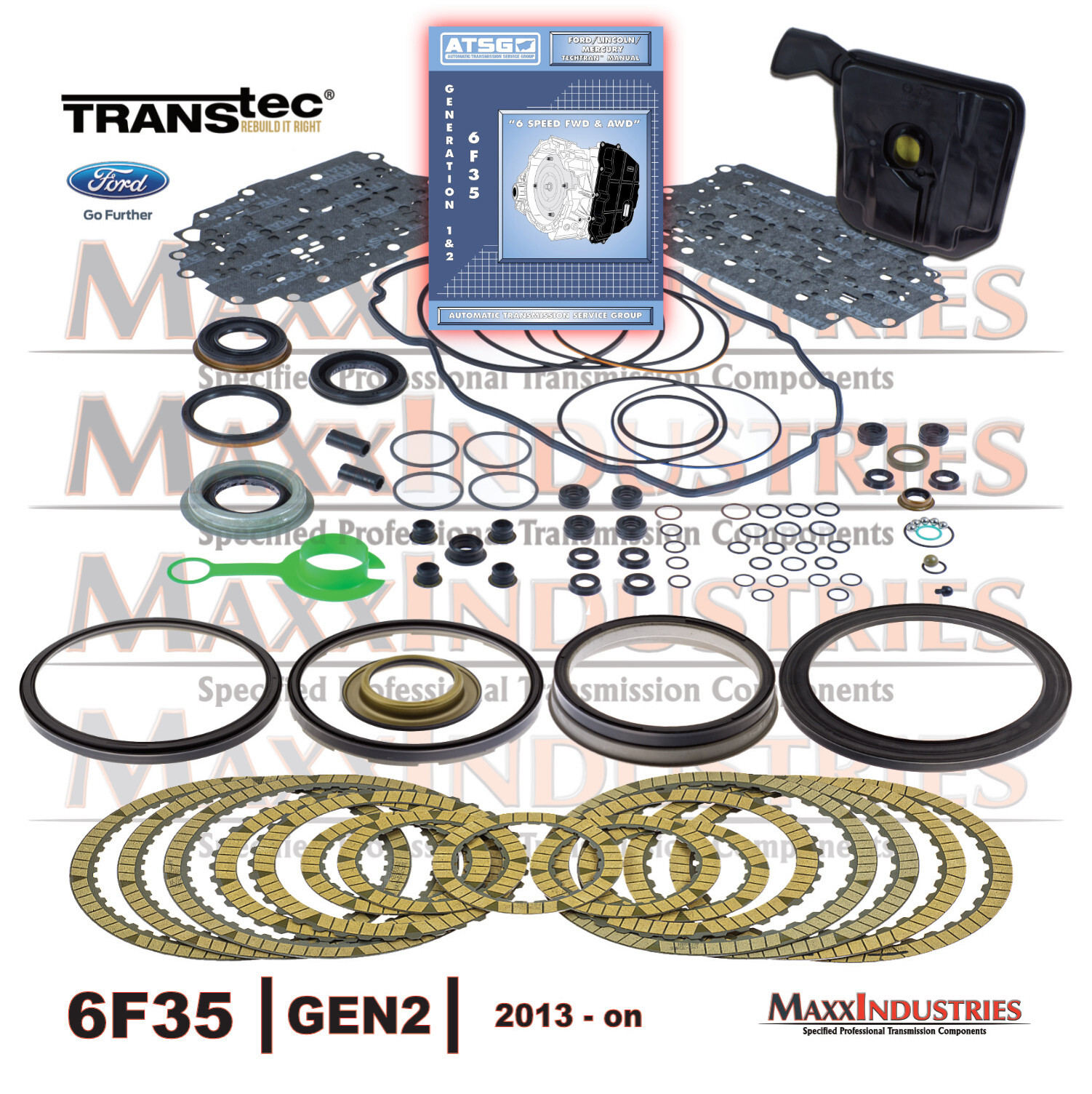 for 6F35 Transmission Rebuild Kit + Book TransTec 2013-on Ford Lincoln Mazda