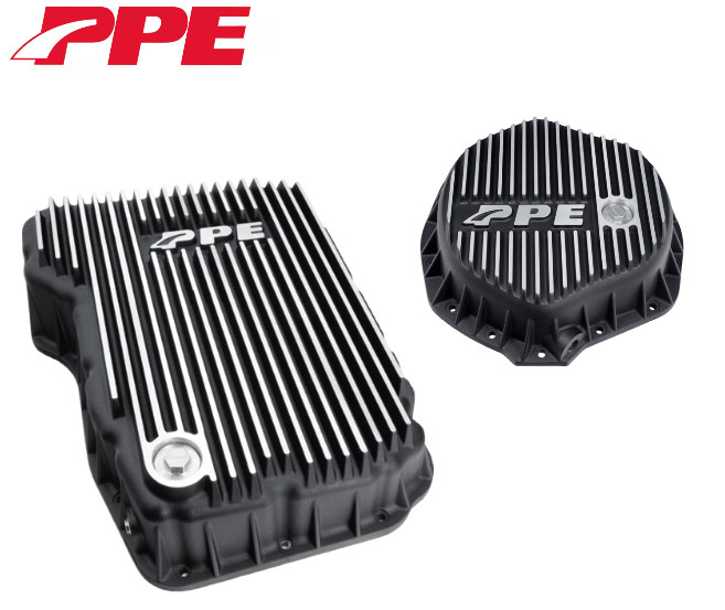 PPE Brushed Trans Pan & Diff Cover For 07.5-18 Ram 6.7L 68RFE AAM 14-11.5”