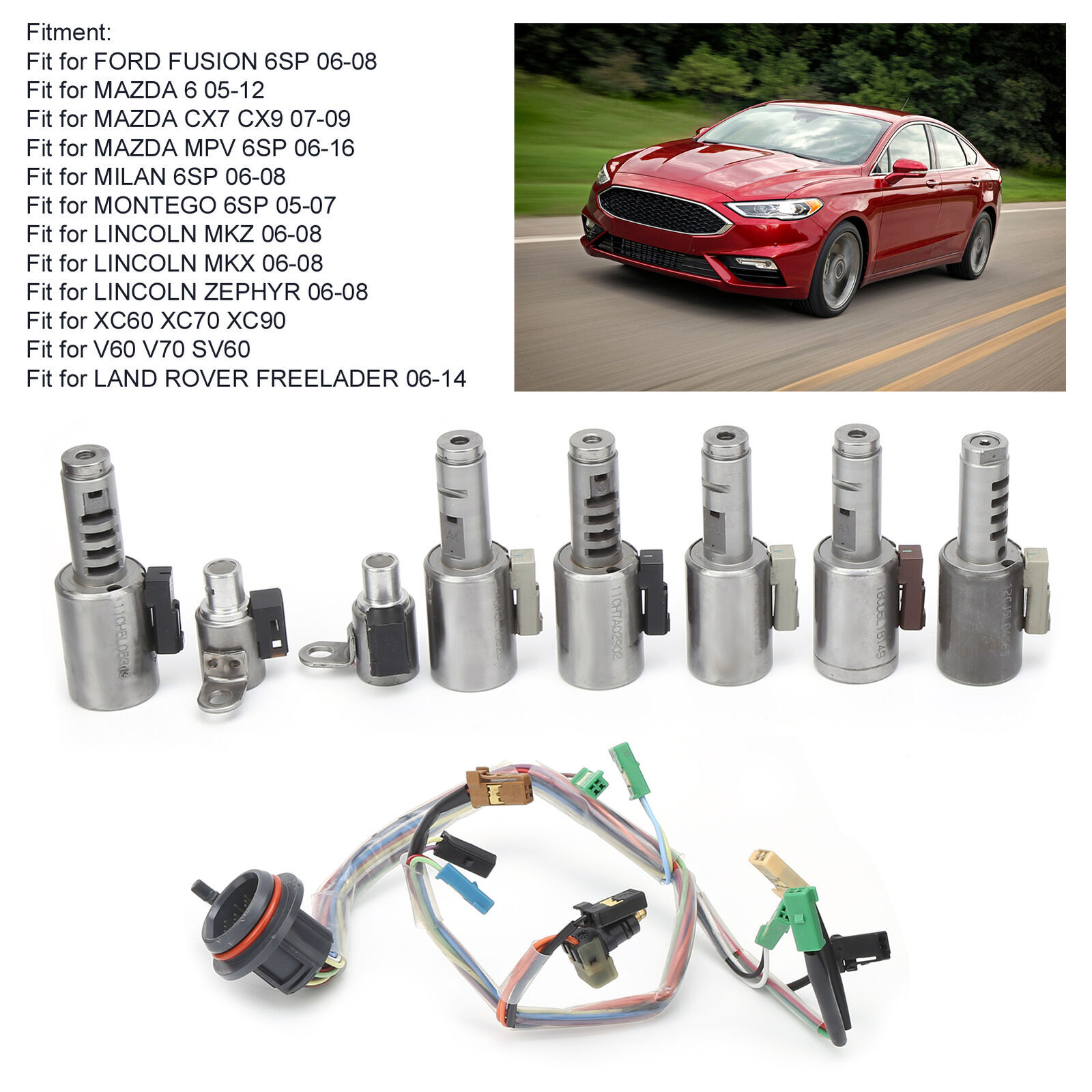 1set Transmission Solenoid Kit With Harness For Ford Mazda Lincoln AF21 TF-81SC