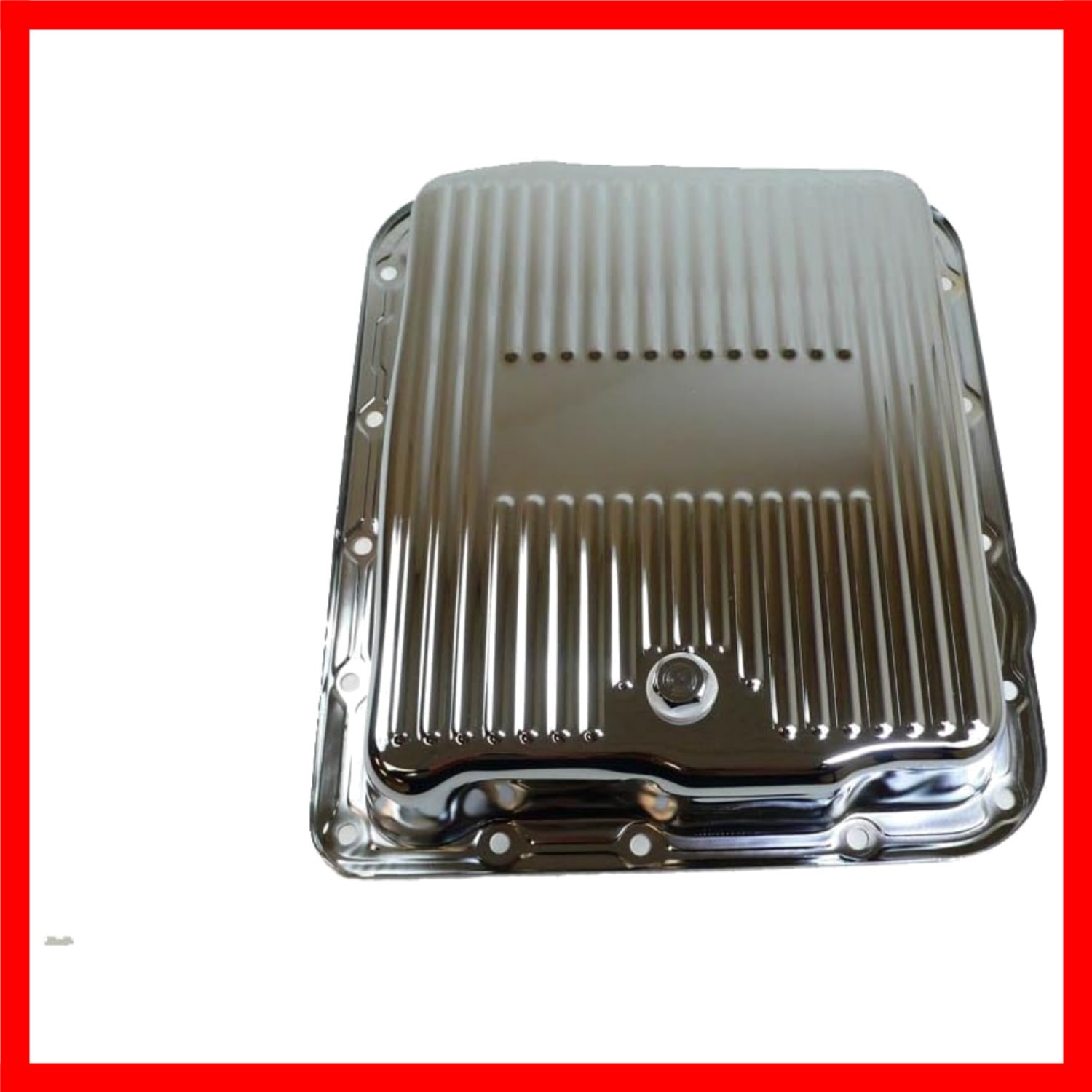 Chrome Finned Steel Transmission Pan for Chevy/GM 700R4, 4L60E & 4L65E