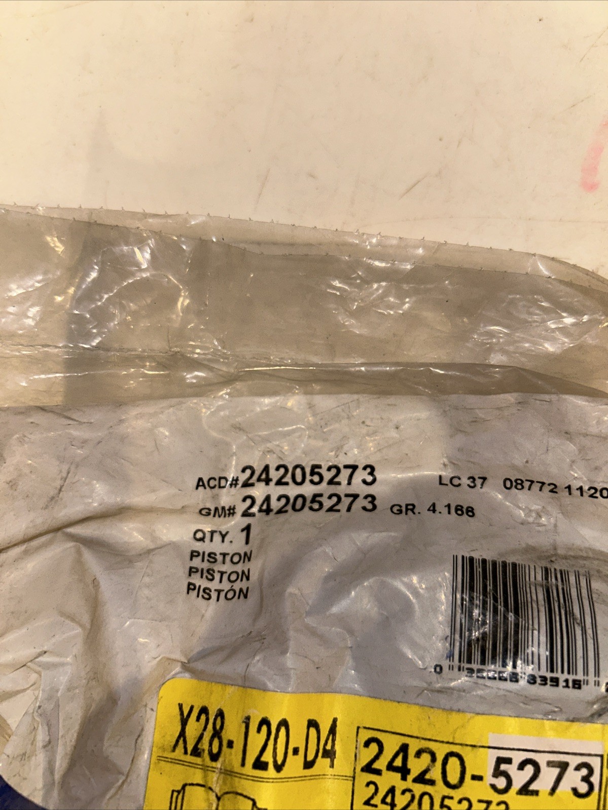 GM AC Delco 24205273 Bonded Rubber Overrun Steel Piston