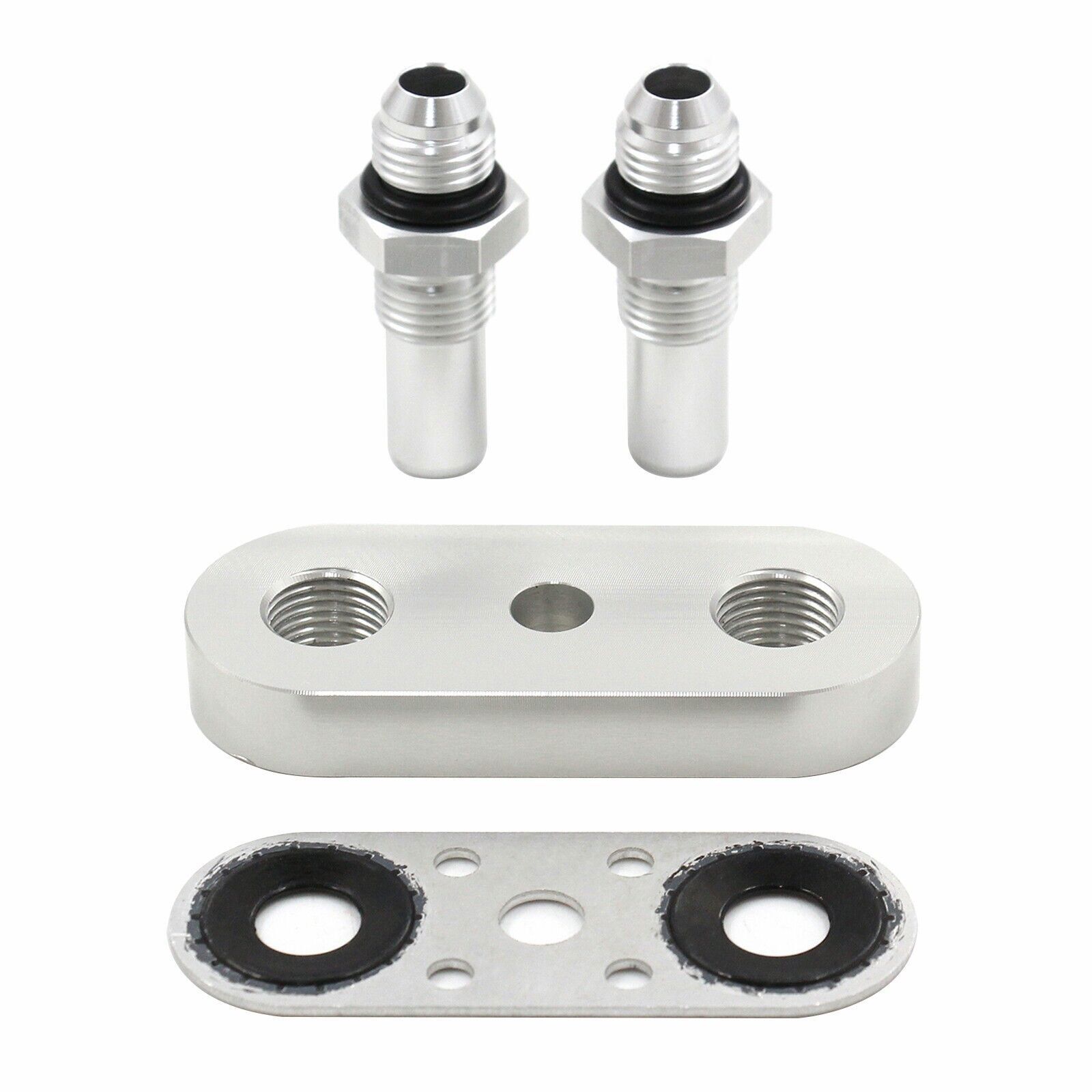 6L80E 6L90E 8L90E Transmission Cooler Line Adapter Plate With 6AN Fittings Seal