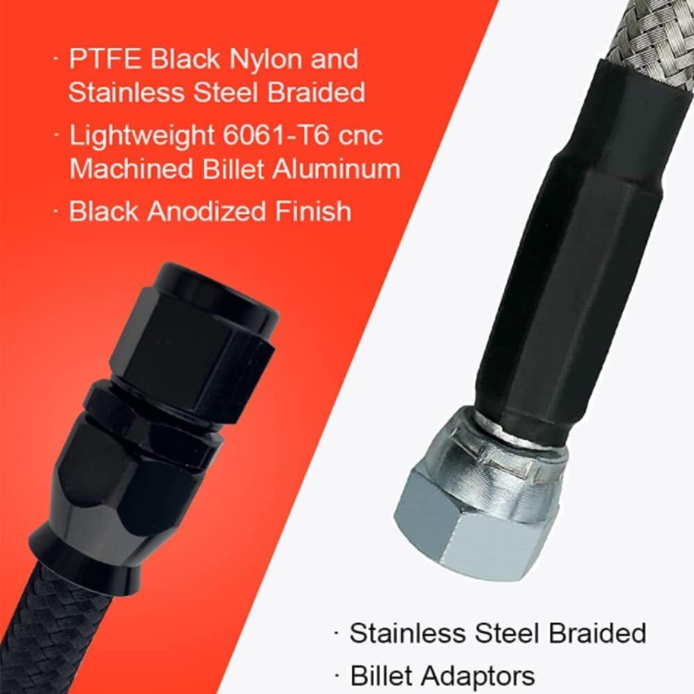 6AN transmission cooler line Compatible with 4L60 700R4 TH350 TH400 Braided Line