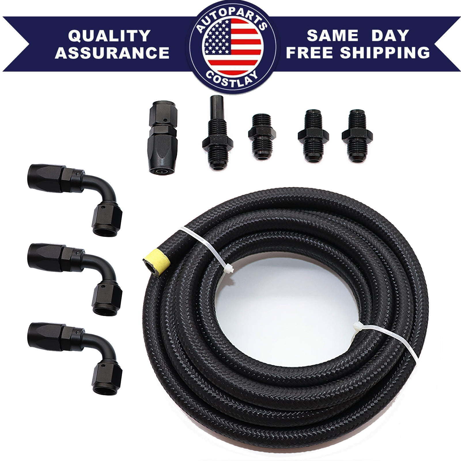 For GM 4L80E Automatic Transmission Cooler Lines Kit 6-AN Steel Braided Line Kit
