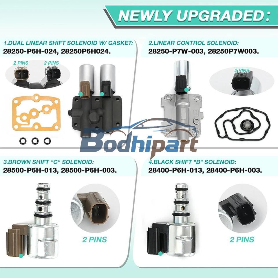 4PCS Transmission Solenoid Kit For Honda Odyssey Accord Pilot TL MDX 28250P7W003