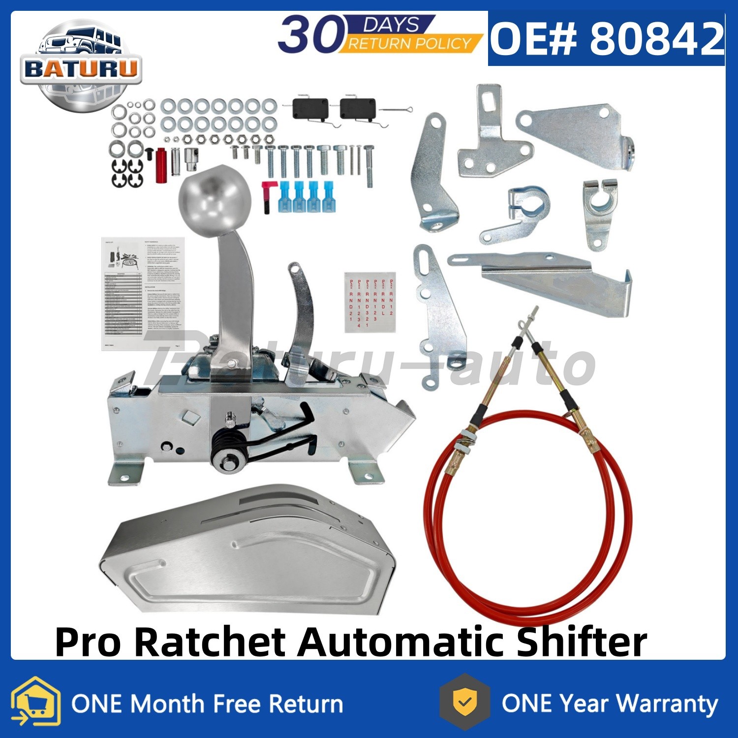 FOR B&M 80842 Pro Ratchet Automatic Shifter for 3 & 4 Speed Transmission NEW US