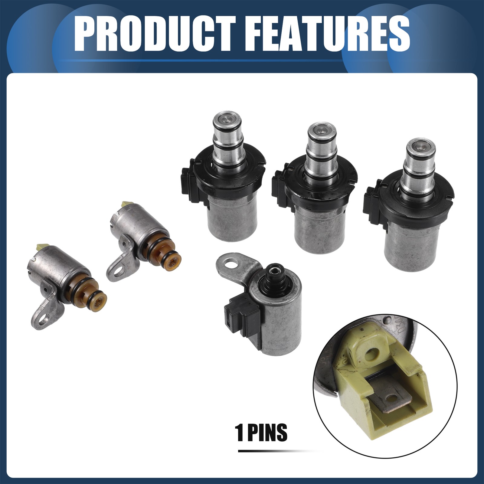 Pack of 6 for Ford Focus 00-12 for Mazda 6 03-08 Car Transmission Solenoid Black