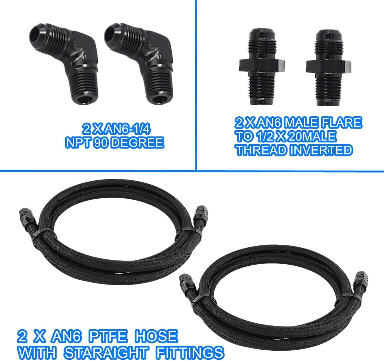 6AN transmission cooler line Compatible with 4L60 700R4 TH350 TH400 Braided Line