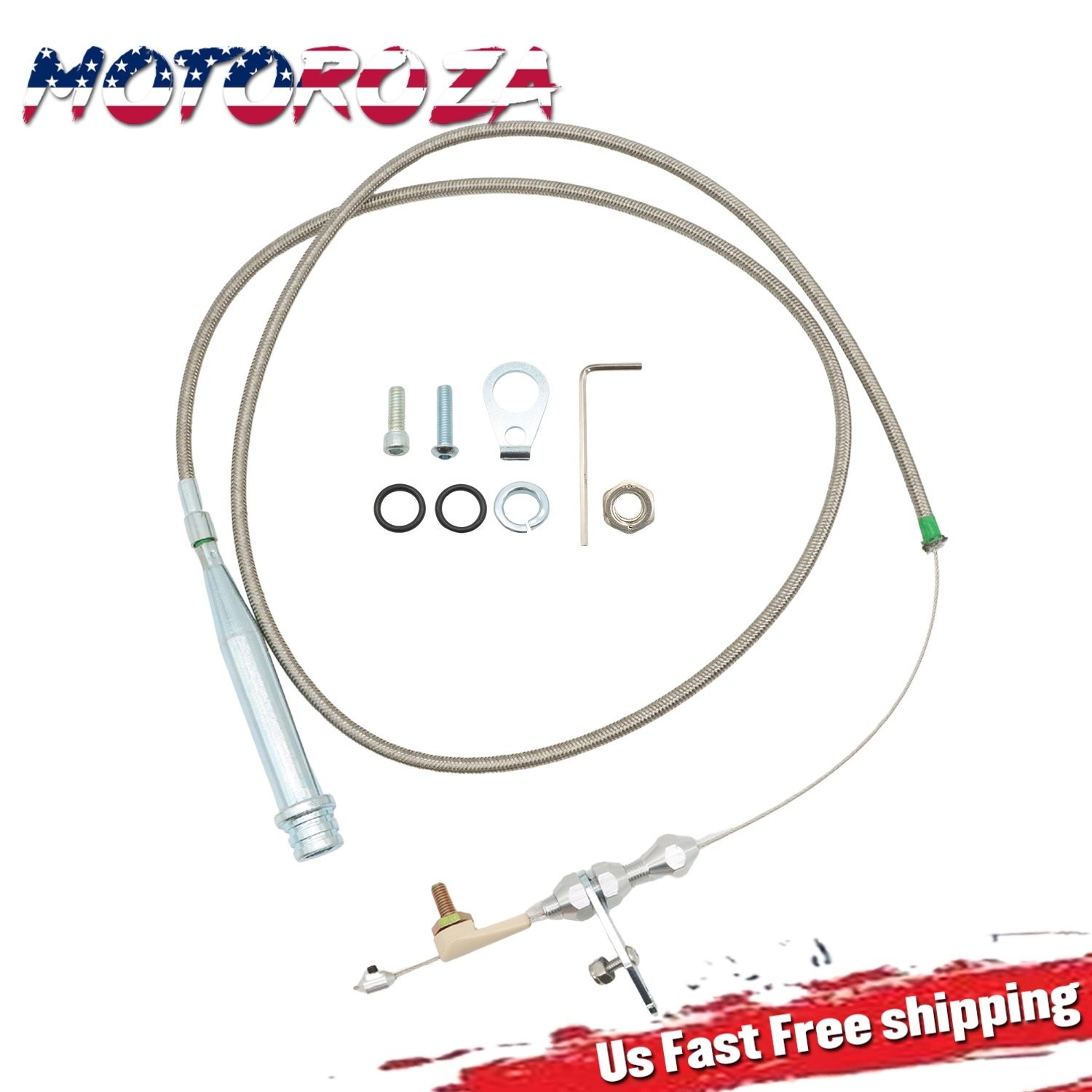 Stainless Steel Braided Transmission Kick Down Detent Cable SBC BBC For GM TH350