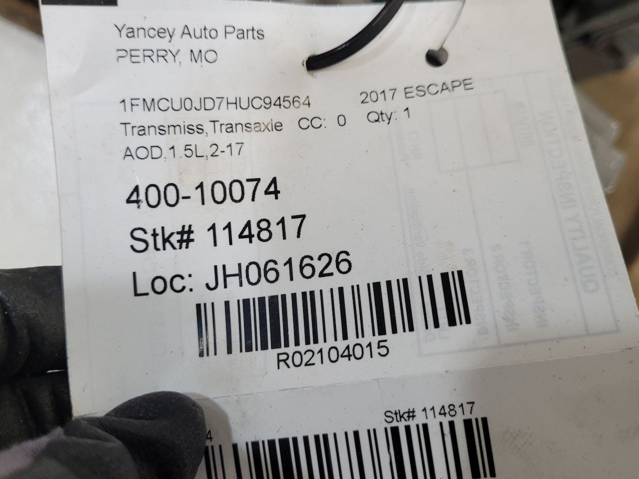 2017 2018 2019 Ford Escape Automatic Transmission 1.5L 2WD GV6Z7000A