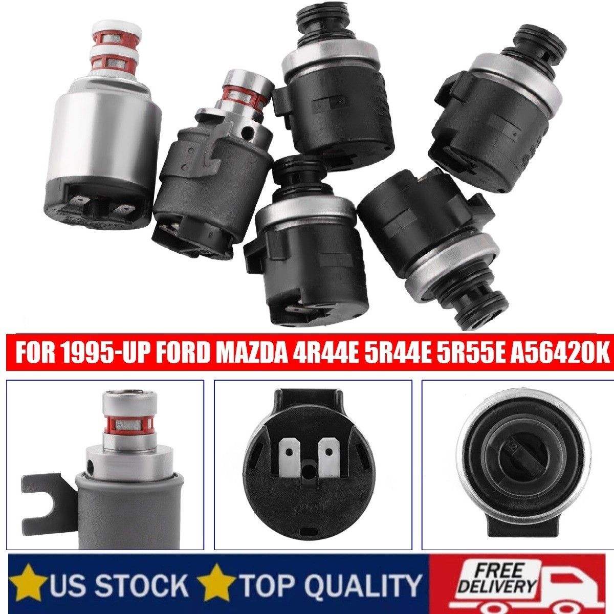 6Pcs Transmission Shift Solenoid Kit 5R55E 4R44E For Ford Ranger Explorer Mazda