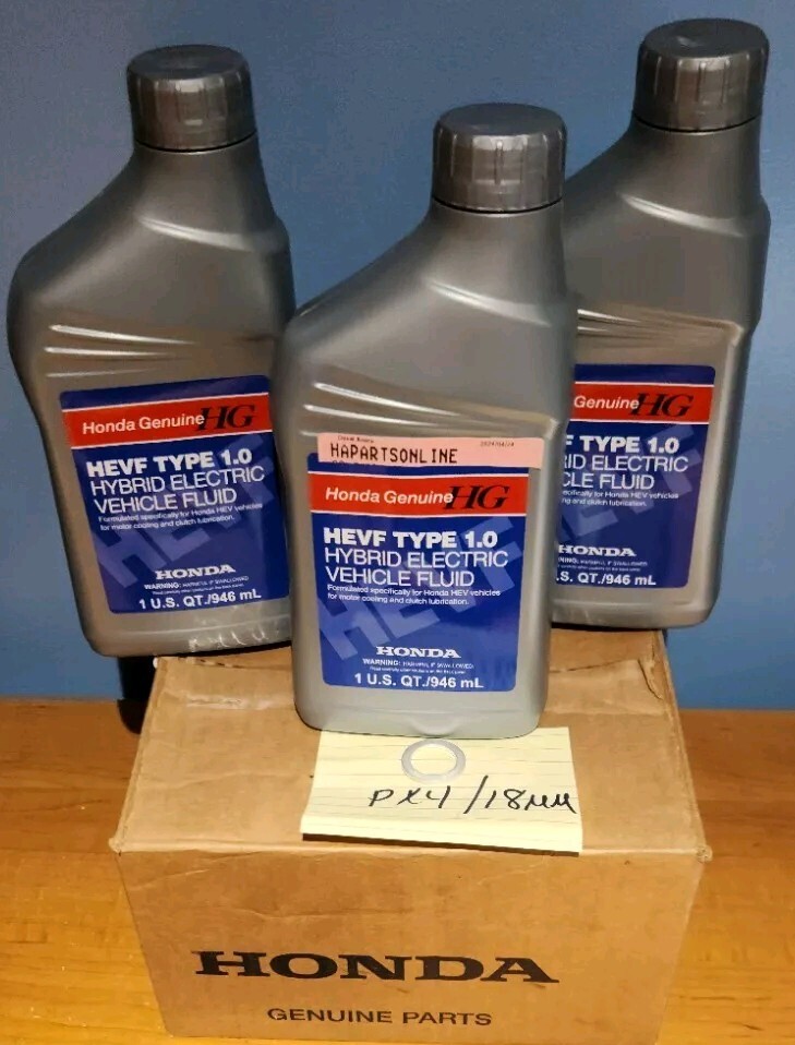 3x QTS Honda OEM Hybrid Electric Vehicle Fluid HEVF W/Gasket ATF NEW Accord CRV