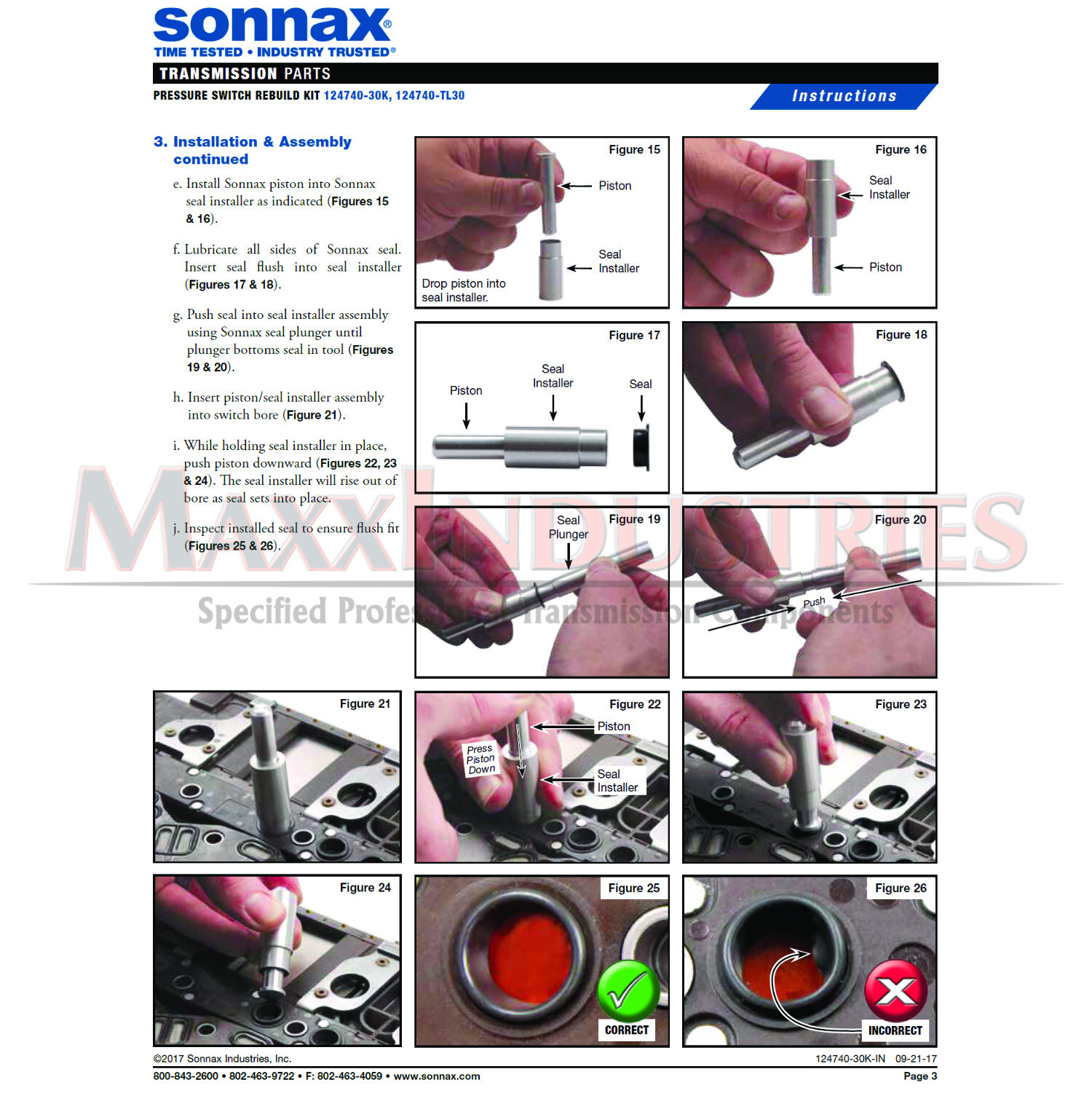 6L45 6L80 6L90 6T70 transmission TECHM pressure Switch Repair Kit 124740-TL30