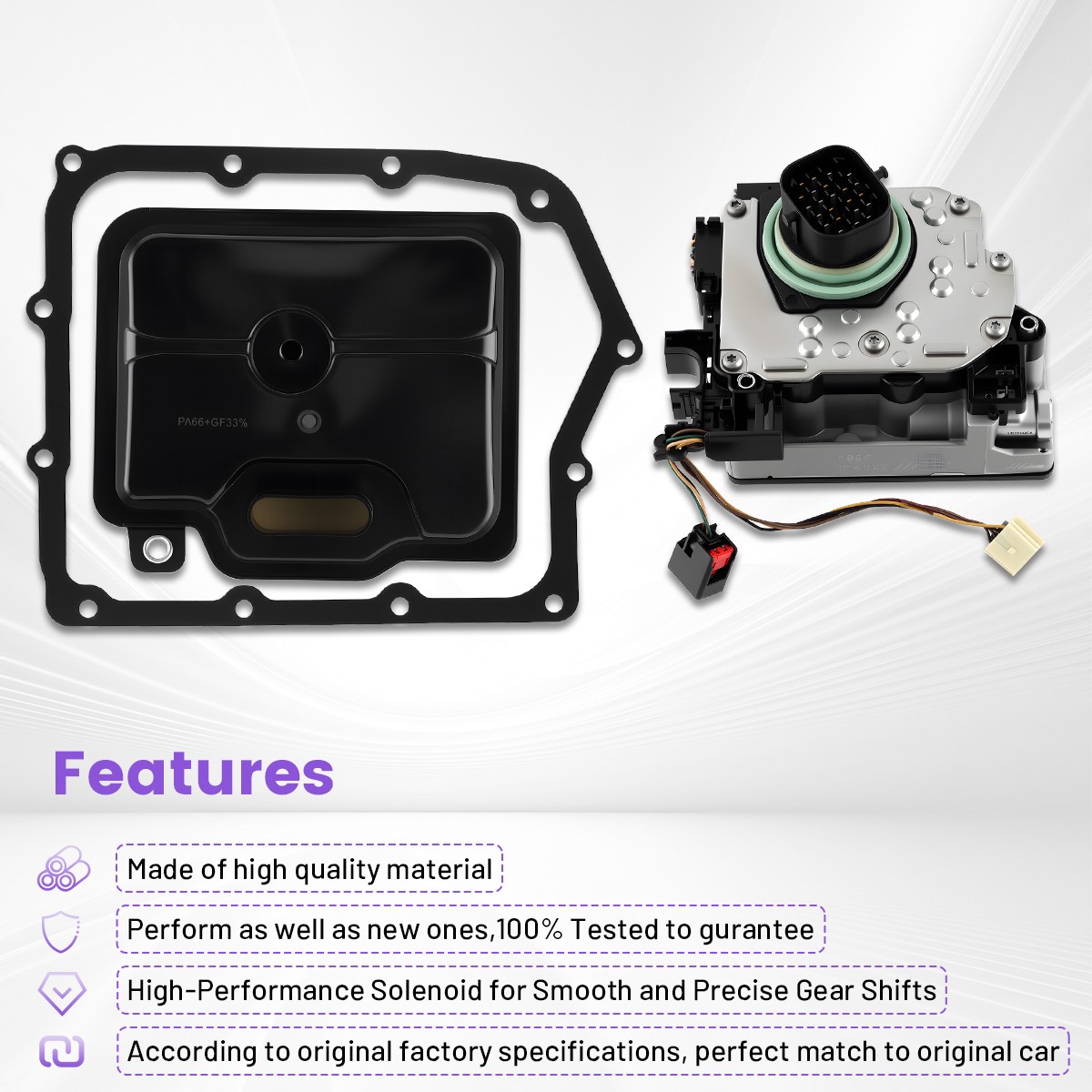 62TE Transmission Shift Solenoid +Filter for 08-19 Dodge Grand Caravan & JOURNEY