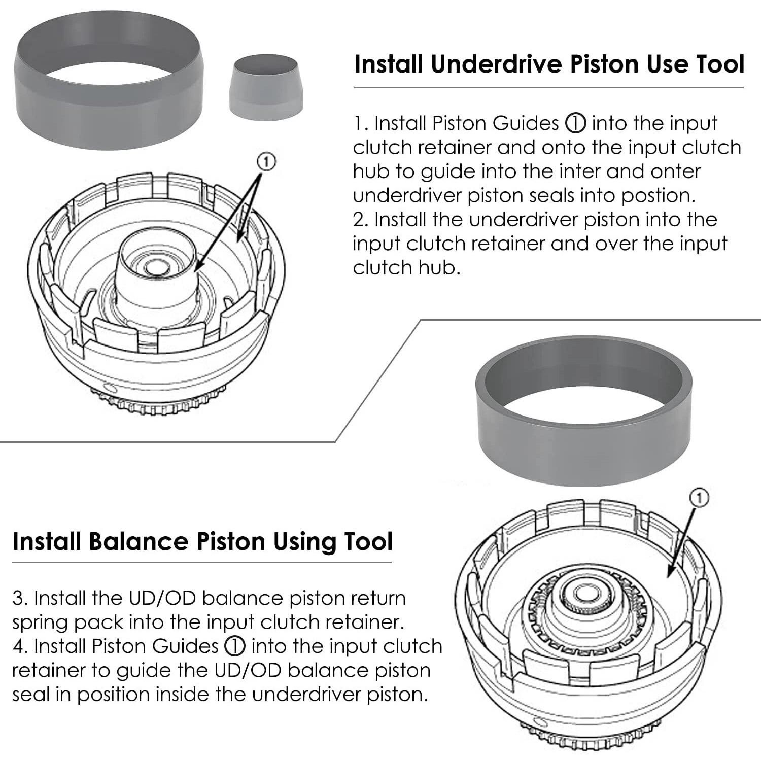 3x Transmission Underdrive Piston & Retainer Install Kit For Dodge 68RFE T3250KM