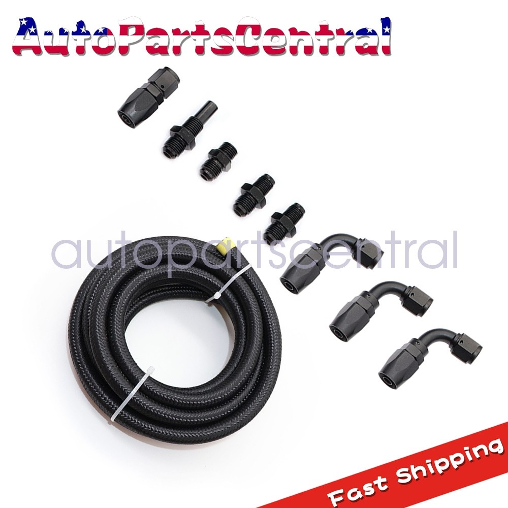For 4L80E Automatic Transmission Cooler Lines Kit 6-AN Steel Braided Line Kit