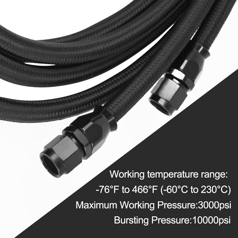 For GM 4L60E 4L65E TH350 TH400 Automatic Transmission Cooler 6AN Hose Line Kit