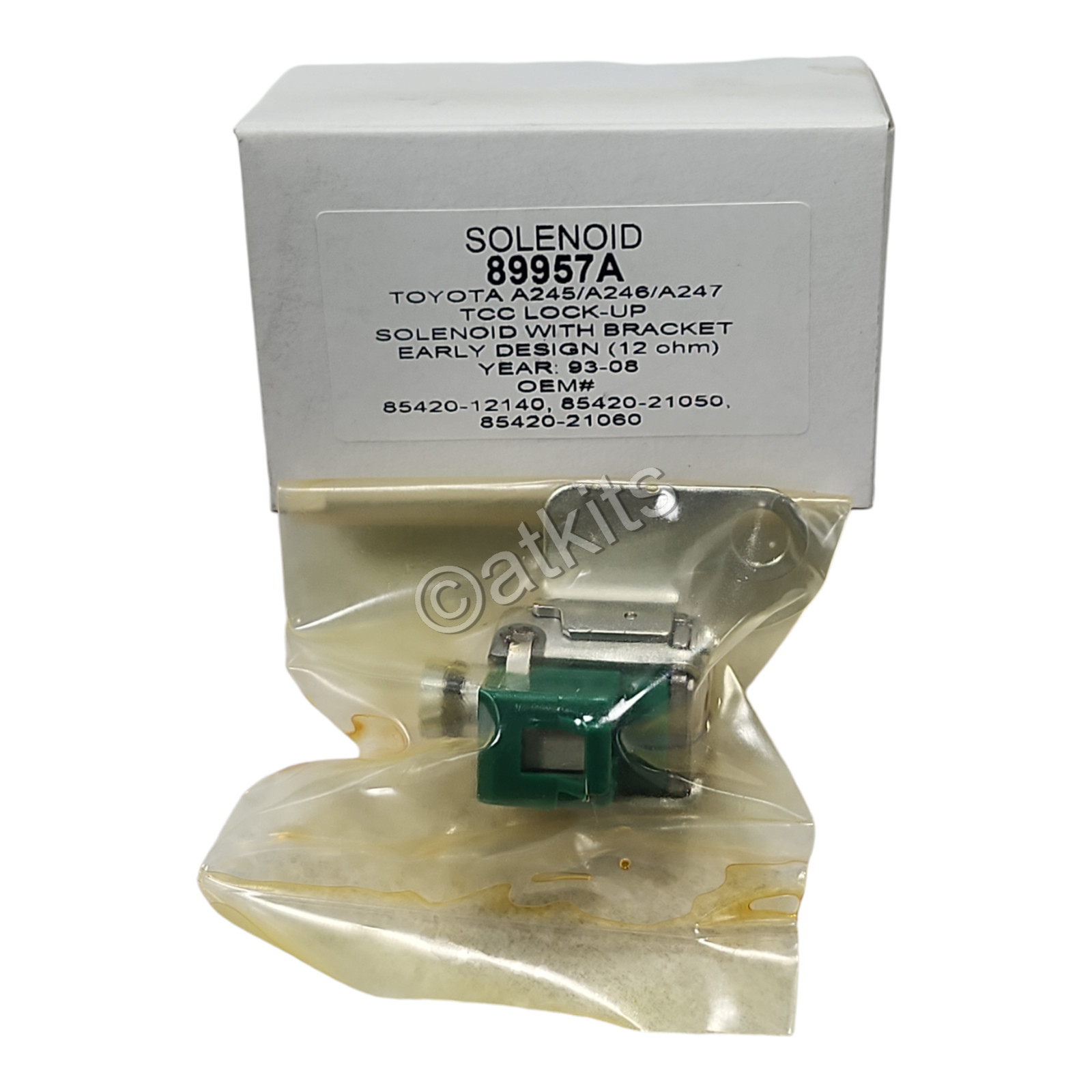 SOLENOID FOR TOYOTA A245, A246, A247 TCC LOCK-UP. IND: 89957A. OEM# 85420-12140