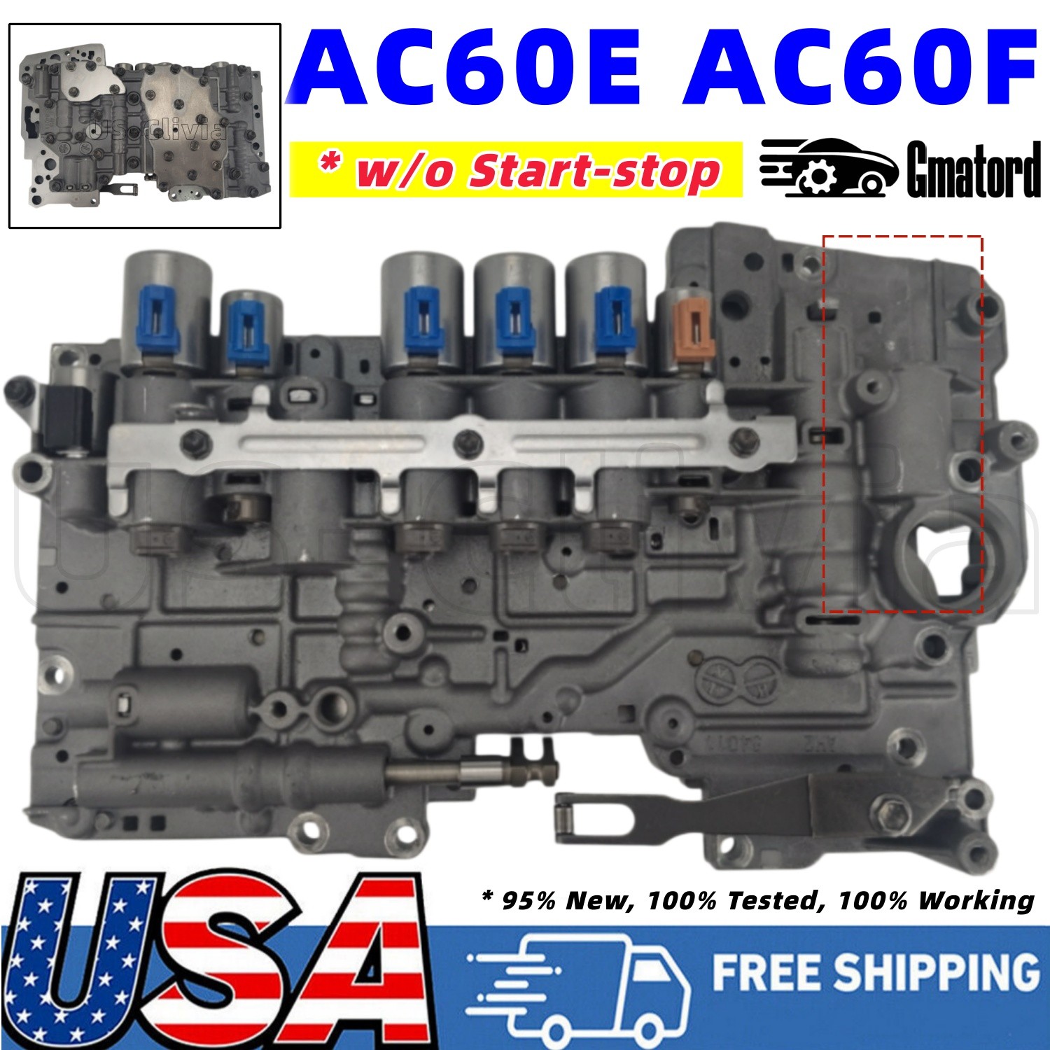 6-Speed Transmission Valve Body w/o Start-Stop Fit AC60E AC60F For Toyota Tacoma