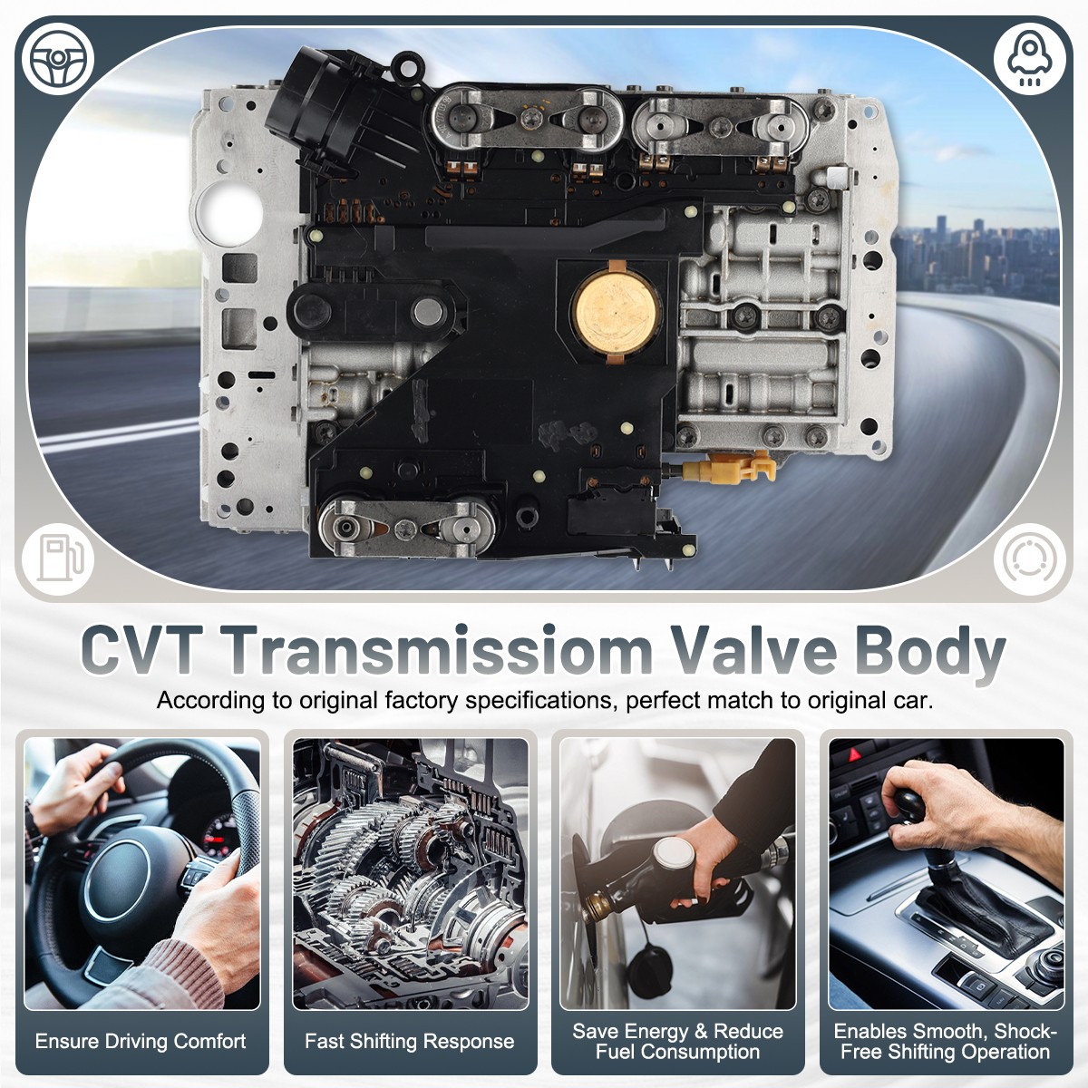 Upgrade Transmission Valve Body+Solenoid Conductor Plate For Mercedes-Benz 722.6