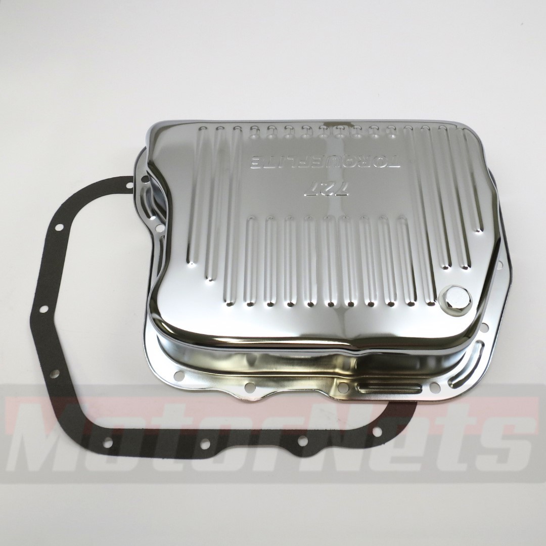 Chrysler 727 Transmission Pan w/ Gasket Extra Capacity Finned Mopar Dodge Chrome